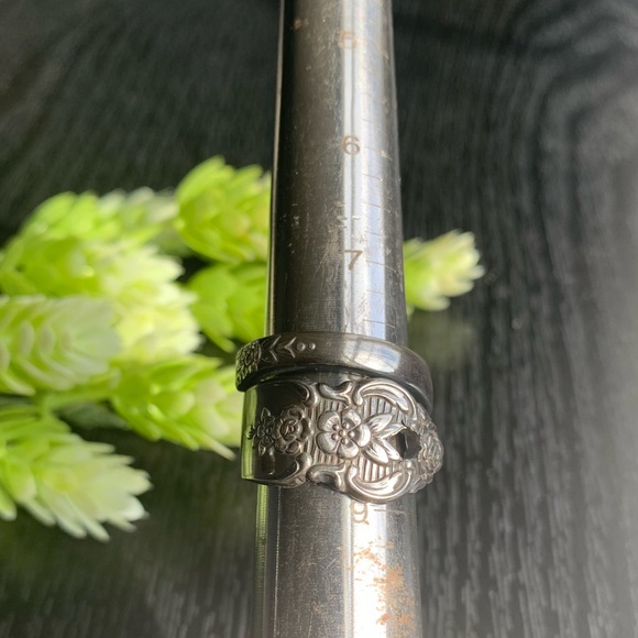 Vintage Spoon Ring Floral Flower Jewelry Bohemian Hippie - Picture 9 of 9